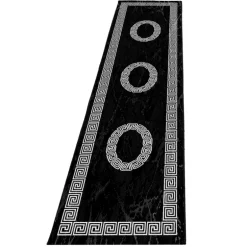 Plus Kortluvet Tæppeløber Meander - Sort