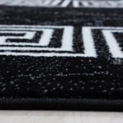 Plus Kortluvet Tæppeløber Meander - Sort