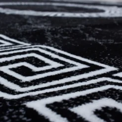 Plus Kortluvet Tæppeløber Meander - Sort