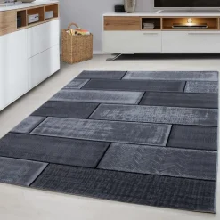 Plus Kortluvet Tæppeløber Sten - Sort