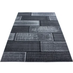 Plus Kortluvet Tæppeløber Sten - Sort