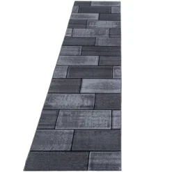 Plus Kortluvet Tæppeløber Sten - Sort