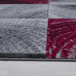 Plus Kortluvet Tæppeløber Ternet - Rød