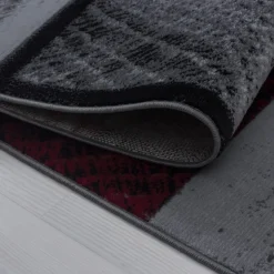 Plus Kortluvet Tæppeløber Ternet - Rød