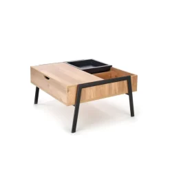 PODIUM, sofabord, Naturlig / Sort