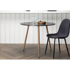 Polar Rundt spisebord - Sort og Natur