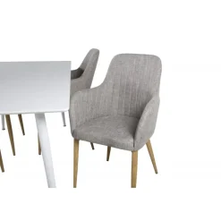 Polar Rundt Spisebordssæt - Lysegrå, Natur og Hvid