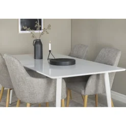 Polar Rundt Spisebordssæt - Lysegrå, Natur og Hvid