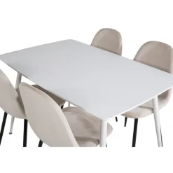 Polar Spisebordssæt - Beige, Sort og Hvid