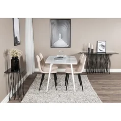 Polar Spisebordssæt - Beige, Sort og Hvid