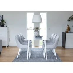 Polar Spisebordssæt - Grå og Hvid