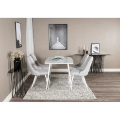 Polar Spisebordssæt - Grå og Hvid