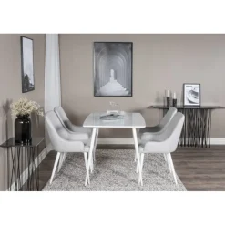 Polar Spisebordssæt - Grå og Hvid