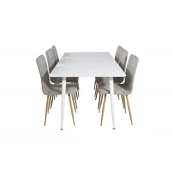 Polar Spisebordssæt - Lysegrå, Natur og Hvid