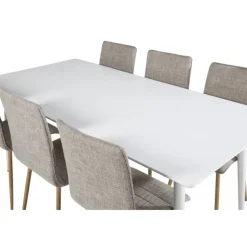 Polar Spisebordssæt - Lysegrå, Natur og Hvid