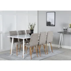 Polar Spisebordssæt - Lysegrå, Natur og Hvid