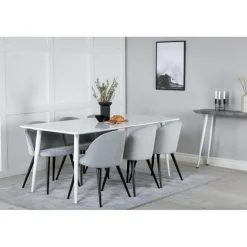 Polar Spisebordssæt - Sort, Lysegrå og Hvid