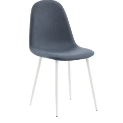 Polar Spisebordsstol - Blå stof og Hvid ben