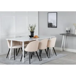 Polar t Spisebordssæt - Beige, Sort og Hvid