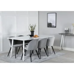 Polar t Spisebordssæt - Sort, Lysegrå og Hvid