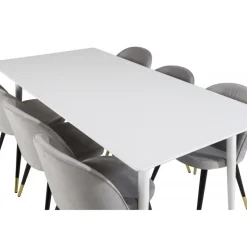 Polar t Spisebordssæt - Sort, Messing, Lysegrå og Hvid