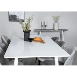 Polar t Spisebordssæt - Sort, Messing, Lysegrå og Hvid