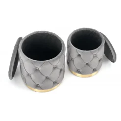 POLLY sæt af to skamler, - Grå