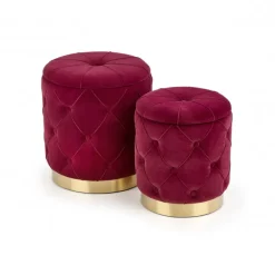 POLLY sæt af to skamler, - mørkerød