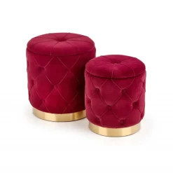 POLLY sæt af to skamler, - mørkerød