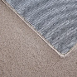 Pouffy Rund Shaggy tæppe Ensfarvet - Beige