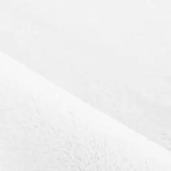 Pouffy Rund Shaggy tæppe Ensfarvet - Hvid