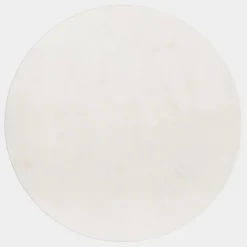 Pouffy Rund Shaggy tæppe Ensfarvet - Creme