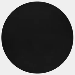 Pouffy Rund Shaggy tæppe Ensfarvet - Sort