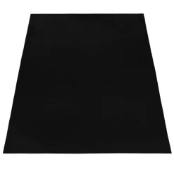 Pouffy Shaggy tæppe Ensfarvet - Sort