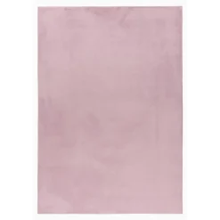 Pouffy Shaggy tæppe Ensfarvet - Rosa