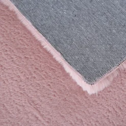 Pouffy Shaggy tæppe Ensfarvet - Rosa