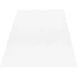 Pouffy Shaggy Tæppeløber Ensfarvet - Hvid