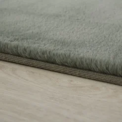 Pouffy Shaggy Tæppeløber Ensfarvet - Grøn