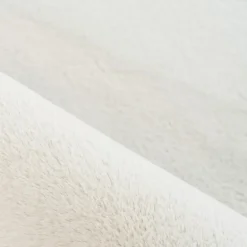 Pouffy Shaggy Tæppeløber Ensfarvet - Creme