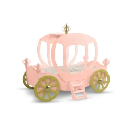 Prinsesse Carriage børneseng Rosa - med Madras 90 x 190 cm