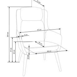 PURIO Hvilestol, - Beige / Brun