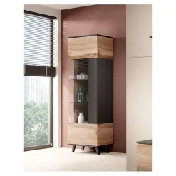 RANDOM W-1 Vitrineskab, - wotan eg/Sort