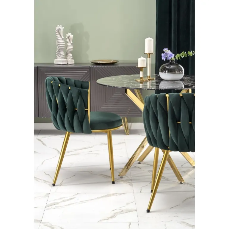 RAYMOND 2 bord, Sort marmor / guld