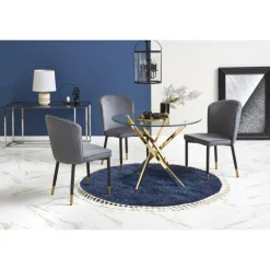 RAYMOND bord, - glas - transparent, ben - guld