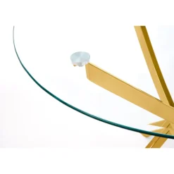 RAYMOND bord, - glas - transparent, ben - guld