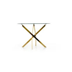 RAYMOND bord, - glas - transparent, ben - guld