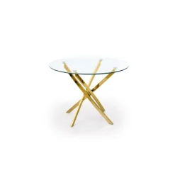 RAYMOND bord, - glas - transparent, ben - guld