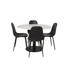 Razzia Rund Spisebordssæt - Sort og Hvid