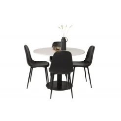 Razzia Rund Spisebordssæt - Sort og Hvid