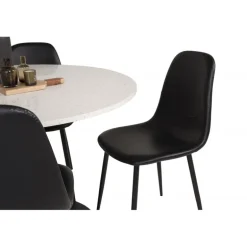 Razzia Rund Spisebordssæt - Sort og Hvid